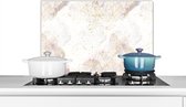 Spatscherm keuken 60x40 cm - Kookplaat achterwand Marmer - Geometrie - Goud - Muurbeschermer - Spatwand fornuis - Hoogwaardig aluminium