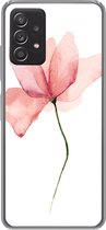 Geschikt voor Samsung Galaxy A53 5G hoesje - Bloemen - Waterverf - Roze - Siliconen Telefoonhoesje