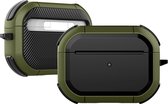 Mobigear Hoesje geschikt voor Apple AirPods Pro 2 Shockproof Hardcase Hoesje | Mobigear Slim Armor - Groen