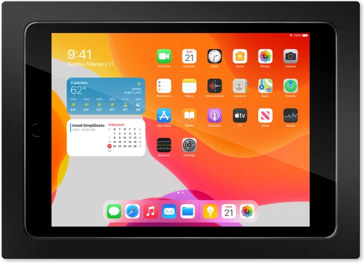 iPad 10.2 inbouw wandhouder Zwart