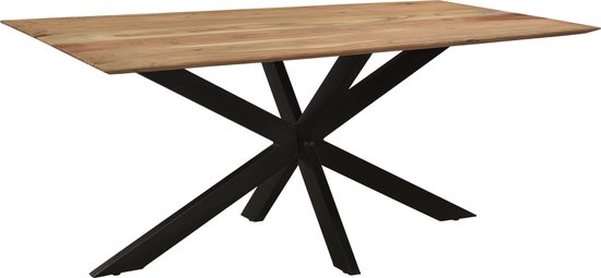 Nordic - Eettafel - acacia - naturel - 160cm - rechthoekig - spiderpoot - gecoat staal