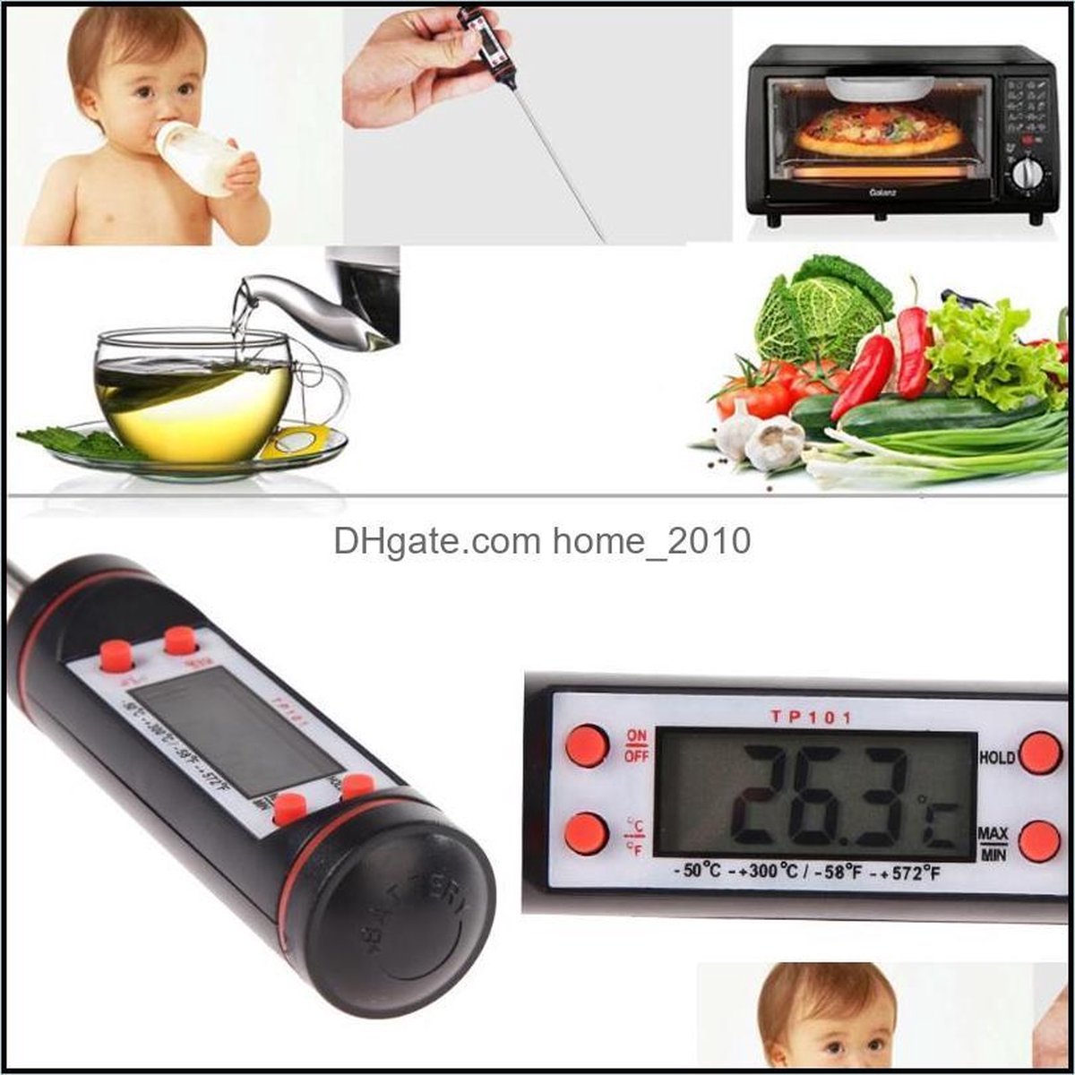 Borvat® | digitale vleesthermometer 300 graden | kernthermometer | bbq thermometer | BBQ accesoires | suikerthermometer | thermometer koken | oventhermometer | draadloos
