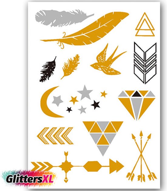 GlittersXL Temporary Tattoo Goud/Gold (11x6cm) [Neptattoo