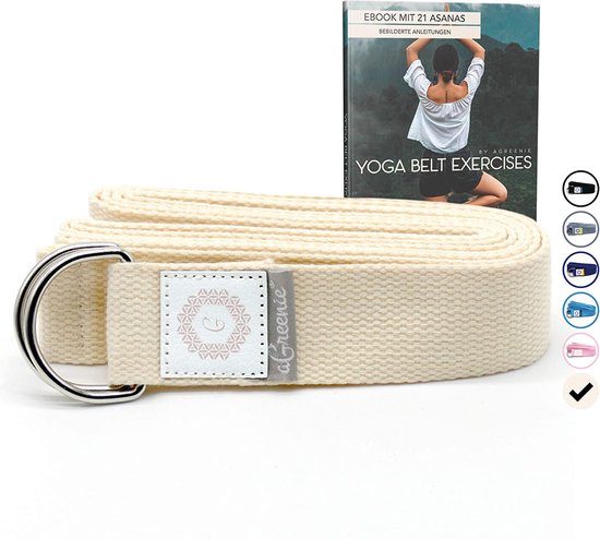 aGreenie Premium Yoga Riemen van 100% katoen - 240 x 3,8cm / Yoga Strap  voor een... | bol.com