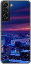 Geschikt voor Samsung Galaxy S22 hoesje - Rotterdam - Lucht - Roze - Siliconen Telefoonhoesje