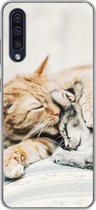 Geschikt voor Samsung Galaxy A50 hoesje - Katten - Bank - Woonkamer - Siliconen Telefoonhoesje