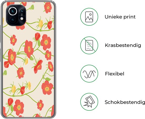 Telefoonhoesje Geschikt voor Xiaomi Mi 11 hoesje - Bloem - Veldbloemen - Patronen - Siliconen Telefoonhoesje Telefoonhoesje