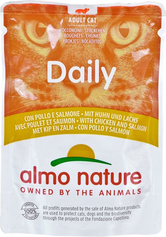 Almo Nature Daily Kip Met Zalm - 30 x 70g