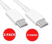 USB C kabel 2 meter - USB C naar USB C kabel - usb c kabel naar usb c - 2-PACK