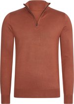 Mario Russo - Heren Sweaters Half Zip Trui Picante - Bruin - Maat M