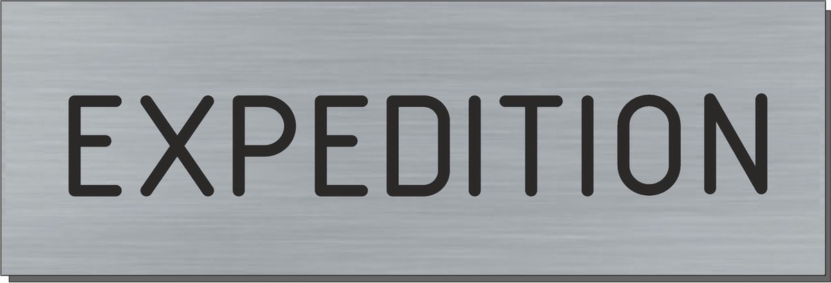 Doorsign - doorplate - deurbord - Expedition - rectangle - stainless steel look - 5 x 15 cm