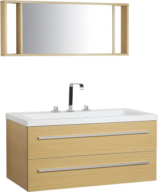VIDAXL Dix pieces pour salle de bains avec lavabo et robinet beige