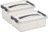 Lot de 4 boîtes de Sunware - plastique avec couvercle en 4 et 6 litres