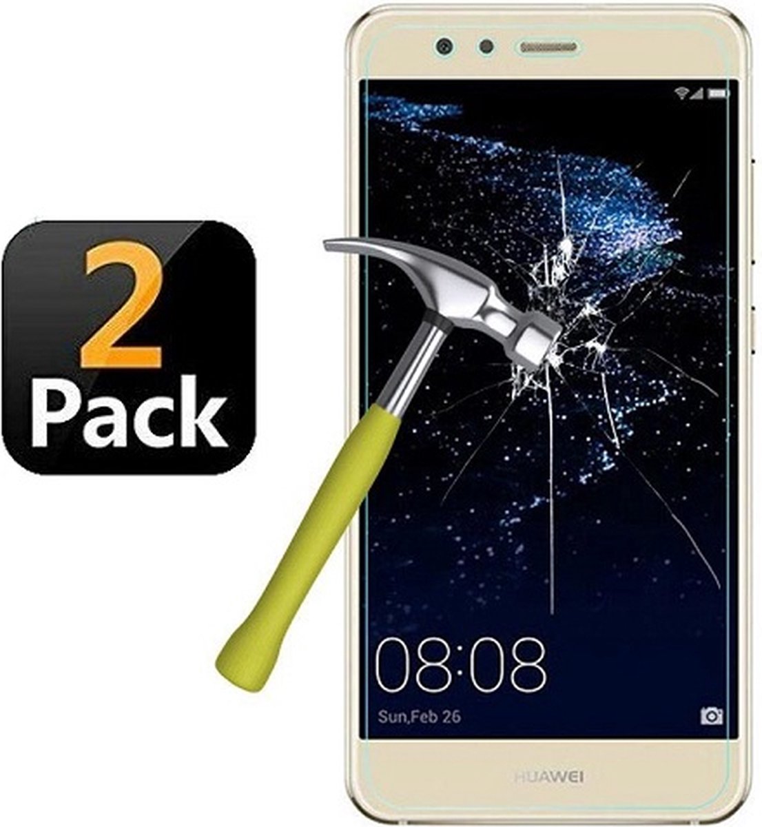 Huawei P10 Lite Screenprotector Beschermglas 2x