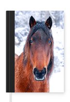 Notitieboek - Schrijfboek - Paard - Winter - Sneeuwvlok - Notitieboekje klein - A5 formaat - Schrijfblok