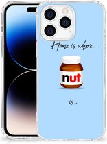 GSM Hoesje Apple iPhone 14 Pro Max Doorzichtige Silicone Hoesje met transparante rand Nut Home