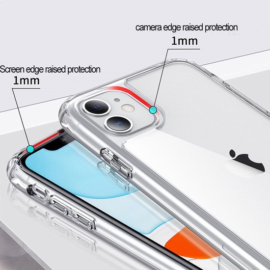 IYUPP Set met Hoesje Transparant en 2 Screenprotectors geschikt voor iPhone 14 Pro Hoesje - Met 2 Tempered Glass Screenprotectors - Transparant