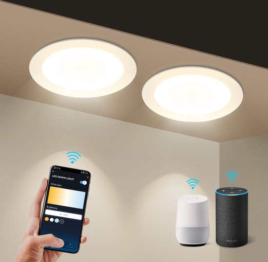Aigostar 10FV7 - Smart Inbouwspots - Φ14.5cm - Slimme LED Downlight -  Google Home en... | bol.com