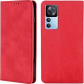 Mobigear Telefoonhoesje geschikt voor Xiaomi 12T Hoesje | Mobigear Retro Slim Bookcase Portemonnee | Pasjeshouder voor 3 Pasjes | Telefoonhoesje voor Pinpas / OV Kaart / Rijbewijs - Rood