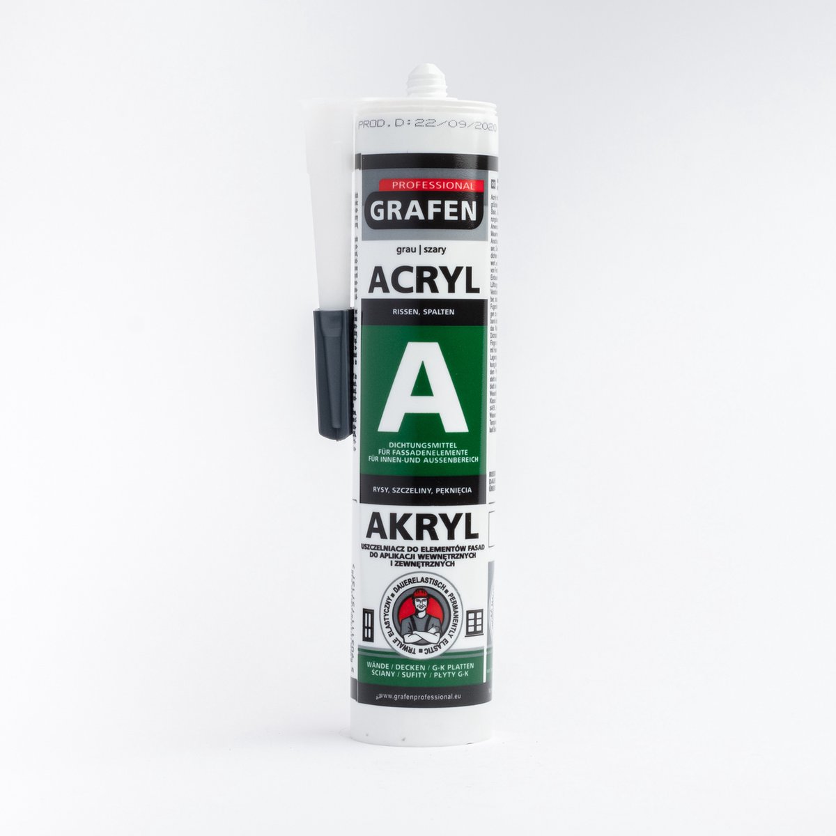 GRAFEN PROFESSIONAL - Acrylaatkit - Grijs - 300 ml - Voor Binnen & Buiten