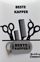 porte-clés coiffeur avec carte - cadeau coiffeur - coiffeur - Joli cadeau à offrir à votre ami - 2,9 x 5,4 cm