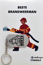 brandweer Sleutelhanger inclusief kaart – brandweer cadeau – brandweer- Leuk kado voor je vriend om te geven - 2.9 x 5.