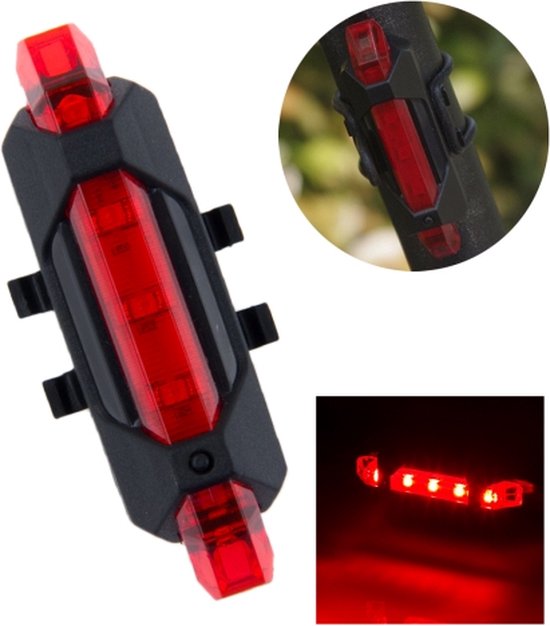DUO-120 ROOD & Wit LED USB Fietslicht Strobe Knipperend Voor of Achter Veiligheidswaarschuwing Racefiets Mountainbike, BMX (DUO-120 - ROOD/Wit DUO-120 ROOD & Wit LED USB Fietslicht Strobe Knipperend Voor of Achter Veiligheidswaarschuwing Racefiets Mountainbike, BMX (DUO-120 - ROOD/Wit