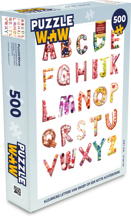 Puzzel Kleurrijke letters van snoep Legpuzzel Puzzel 500 stukjes