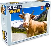 Puzzel Koe - Sneeuw - Alpen - Legpuzzel - Puzzel 500 stukjes