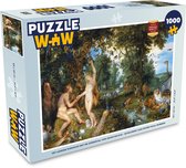 Puzzel Het aardse paradijs met de zondeval van Adam en Eva - Schilderij van Peter Paul Rubens - Legpuzzel - Puzzel 1000 stukjes volwassenen