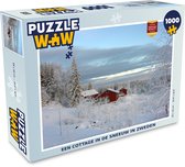 Puzzel Een cottage in de sneeuw in Zweden - Legpuzzel - Puzzel 1000 stukjes volwassenen