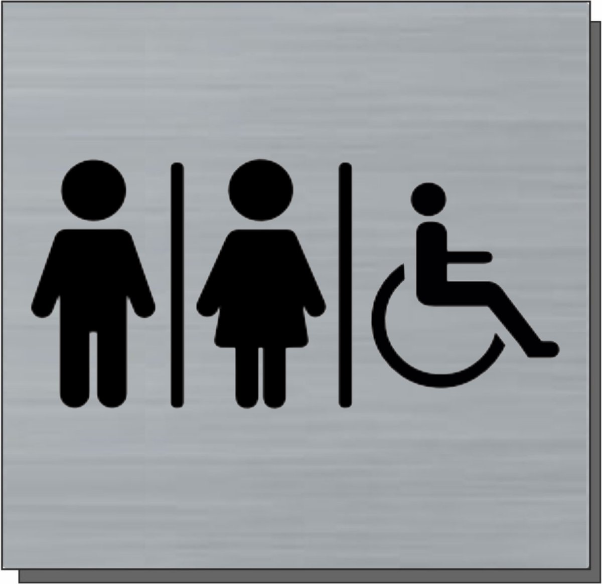 Houten pictogram als informatiebord Toilet heren en dames