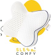 Sleep Comfy - Traagschuim Serie - Hoofdkussen - 30 dagen Proefslapen - Hoofdkussen Slaapkamer - Orthopedisch - Ergonomisch - Anti Nekklachten - Butterfly Visco Kussen | 55x46x13 cm