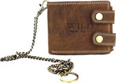 Wild Leather Only !!! Portemonnee Heren Buffelleer Donkerbruin - ( RS-400W-15 -11.5x2x9cm -