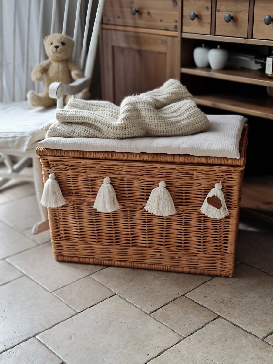 weeco Rieten kist bruin, rieten borst 60 cm, rieten kist, koffer rotan wasmand