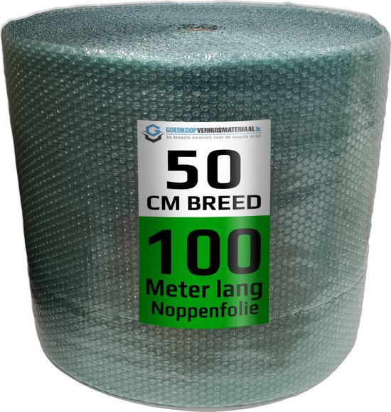 Foto: Bio noppenfolie 50 cm x 100 m bubbeltjesplastic bubble wrap extra sterk inpakfolie 50cm x 100m