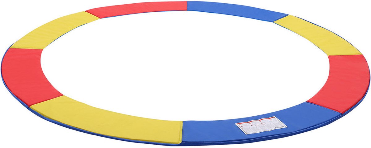 Hoppa! Trampoline beschermrand, randafdekking, randbescherming, trampolinerand 244cm, Rood-Geel-Blauw