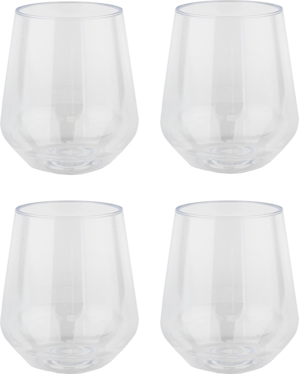 MyDrinkglass Plastic Wijnglazen Lady Yoko | Plastic Wijnglazen | 4 Stuks | Wijnglazen Witte Wijn | Wijnglazen Rood | Wijnglazen Set | Plastic Glazen | Zero Waste | Herbruikbaar | Onbreekbaar Wijnglas | 400 ml |