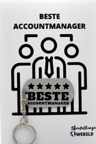 accountmanager Sleutelhanger inclusief kaart – accountmanager cadeau – account manager - Leuk kado voor je vriend om te geven - 2.9 x 5.4CM