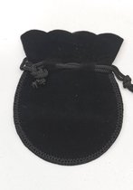 18 – Luxe – Mini - zwart – Velours - Cadeau zakjes met koordje c.a. 9 x 7 cm Sieraden zakjes – Cadeau zakjes - kerst zakje.