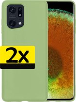 Hoesje Geschikt voor OPPO Find X5 Pro Hoesje Siliconen Case - Hoes Geschikt voor OPPO X5 Pro Hoes Siliconen - Groen - 2 Stuks