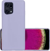 Hoes Geschikt voor OPPO Find X5 Hoesje Cover Siliconen Back Case Hoes - Lila
