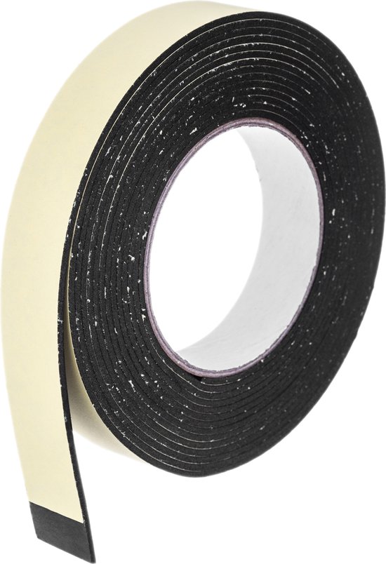 PATIKIL Weerstrippen Voor Deuren - 1 Rol 5/8 B X 3/4 T Schuim Afdichtingstape, Zelfklevende Isolatiestrook Voor Deur, Raam, Airco - Zwart 2 Meter