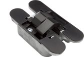 Onzichtbaar scharnier - 110x24mm - Mat zwart - Verstelbaar