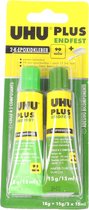 UHU Lijm Plus Transparant 30 ml Epoxylijm Binder en harder