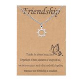 Bixorp Friends Zon BFF Ketting Zilverkleurig - BFF Armband Meisjes - Best Friends Armband Vriendschap Cadeau voor Twee