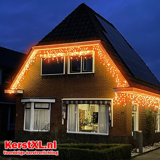 Luksus™ LED gordijn - ijspegel verlichting | 360 LED lampjes Extra warm wit  / Amber |... | bol.com
