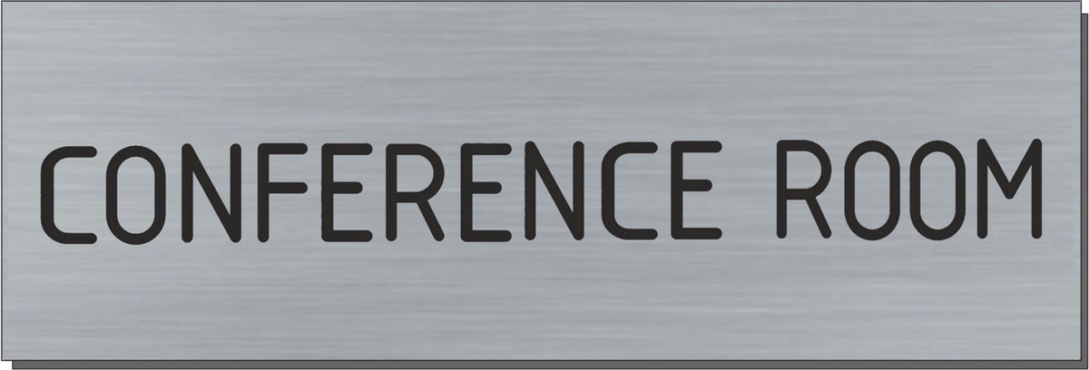 Doorsign - doorplate - deurbord - Conference room - rectangle - stainless steel look - 5 x 15 cm