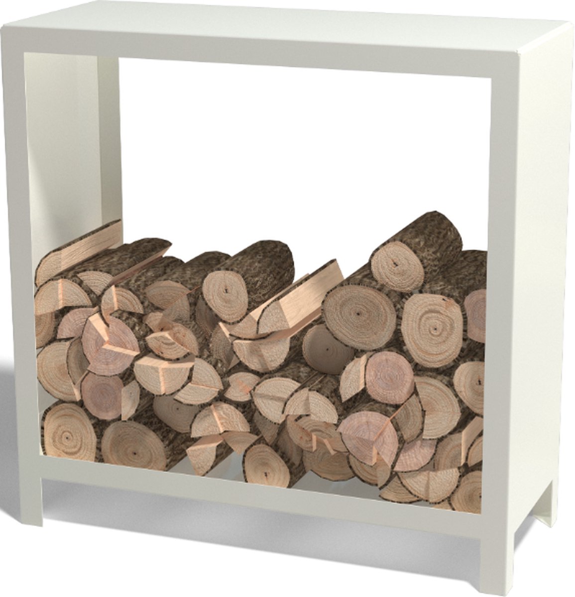 Gepoedercoat staal - houtopslag - Indiana - 100x40x100cm - Antracietgrijs - MySteel