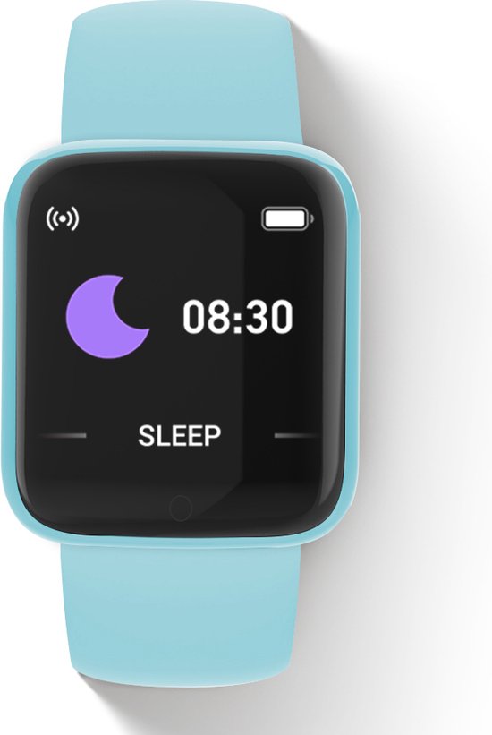 Tijdspeeltgeenrol smartwatch DY20 blauw - Stappenteller - Hartslagmeter - Bloeddrukmeter - Bluetooth - Waterdicht - Ook geschikt voor kinderen - Fitness - 2022 model